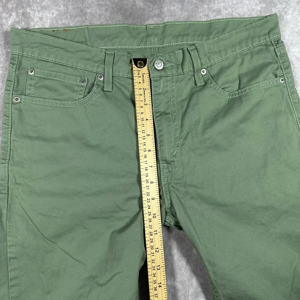 Levis 511 Slim Fit Shorts Mens 36 Olive Green Cotton Twill Casual Summer 5Pocket